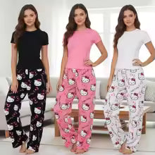 Hello Kitty Loose Pajamas for Men & Women – Autumn Winter Couple Loungewear
