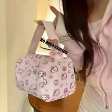 Hello Kitty Makeup Bag – Cute Portable Travel Toiletry Cosmetic Pouch for Girls