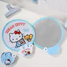 Hello Kitty Foldable Hand Fan – Kawaii Portable Sunshade Fan with Photo Fill Light