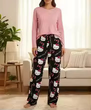 Hello Kitty Loose Pajamas for Men & Women – Autumn Winter Couple Loungewear