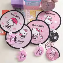 Hello Kitty Foldable Hand Fan – Kawaii Portable Sunshade Fan with Photo Fill Light
