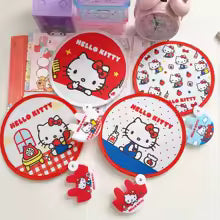 Hello Kitty Foldable Hand Fan – Kawaii Portable Sunshade Fan with Photo Fill Light