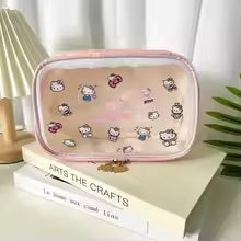 Hello Kitty Waterproof PVC Cosmetic Bag – Large Capacity Makeup & Storage Handbag