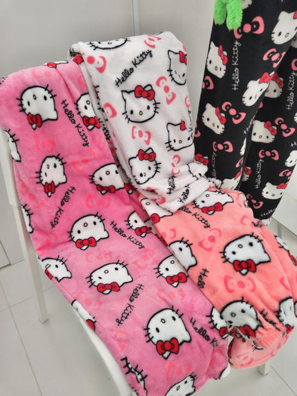 Hello Kitty Pajama Pants for Women & Couples – Soft Cartoon Lounge Trousers