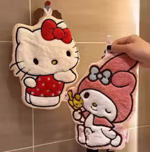 Hello Kitty & My Melody Hanging Hand Towel – Cute Absorbent Kitchen Bathroom Towel