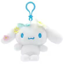 Floral Hello Kitty & Cinnamoroll Plush Keychain – Soft Fluffy Doll Bag Charm Gift