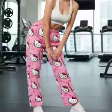 Hello Kitty Loose Pajamas for Men & Women – Autumn Winter Couple Loungewear