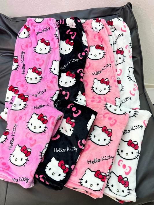Hello Kitty Pajama Pants for Women & Couples – Soft Cartoon Lounge Trousers