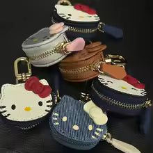 Hello Kitty Leather Keychain – Manga Style Bag Pendant & Fashion Accessory Gift
