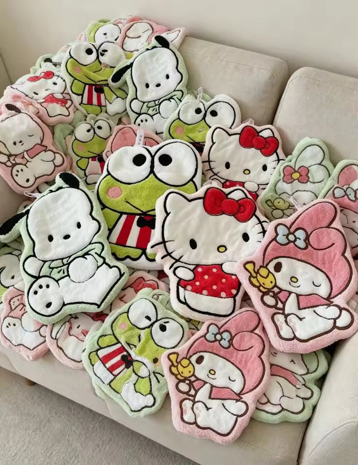 Hello Kitty & My Melody Hanging Hand Towel – Cute Absorbent Kitchen Bathroom Towel
