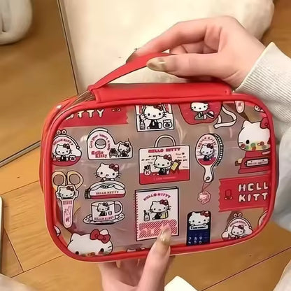 Hello Kitty Super Large Capacity PVC Makeup Bag – Travel & Daily Storage Pouch