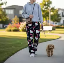 Hello Kitty Loose Pajamas for Men & Women – Autumn Winter Couple Loungewear