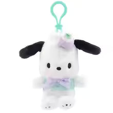 Floral Hello Kitty & Cinnamoroll Plush Keychain – Soft Fluffy Doll Bag Charm Gift