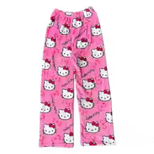 Hello Kitty Pajama Pants for Women & Couples – Soft Cartoon Lounge Trousers