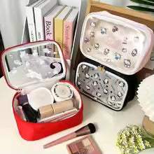 Hello Kitty Waterproof PVC Cosmetic Bag – Large Capacity Makeup & Storage Handbag