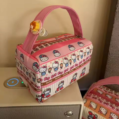 Hello Kitty Makeup Bag – Cute Portable Travel Toiletry Cosmetic Pouch for Girls