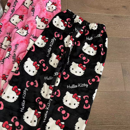Hello Kitty Pajama Pants for Women & Couples – Soft Cartoon Lounge Trousers